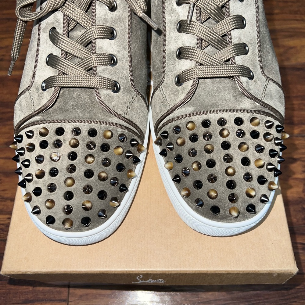 Christian Louboutin Tan Suede Low Cut Sneakers
